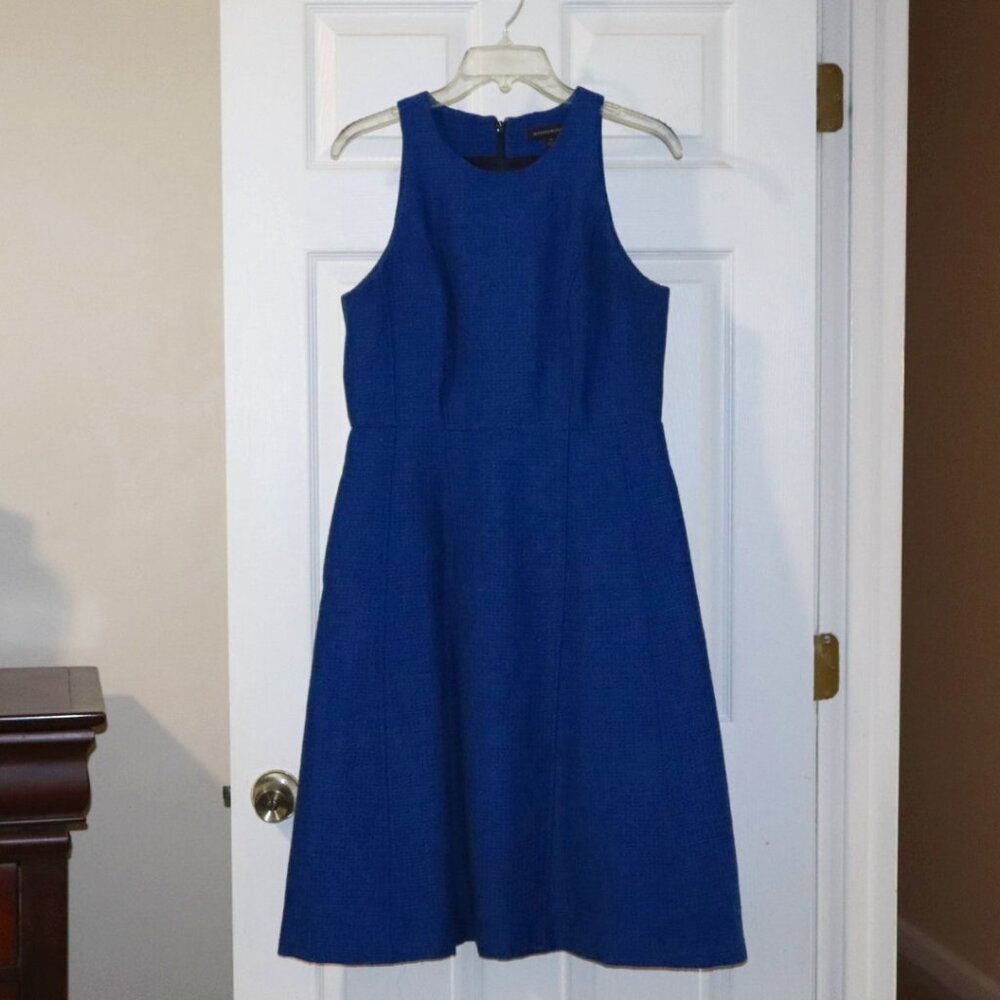 Banana Republic | Blue Tweed Fit & Flare Dress, Size 6